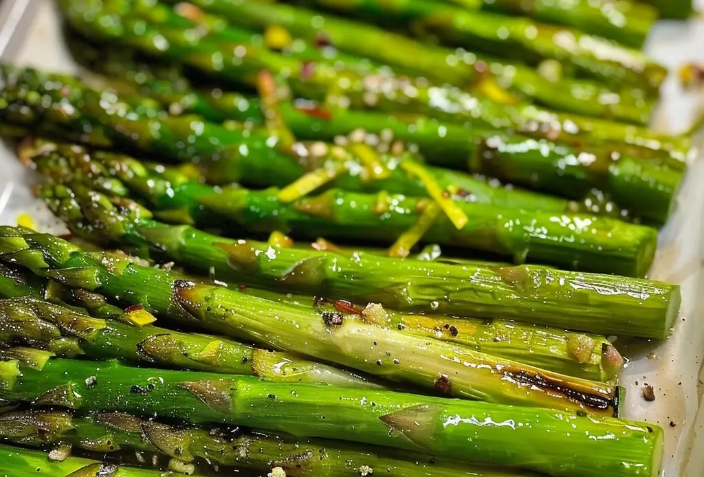 Lemon Garlic Asparagus with Feta Cheese