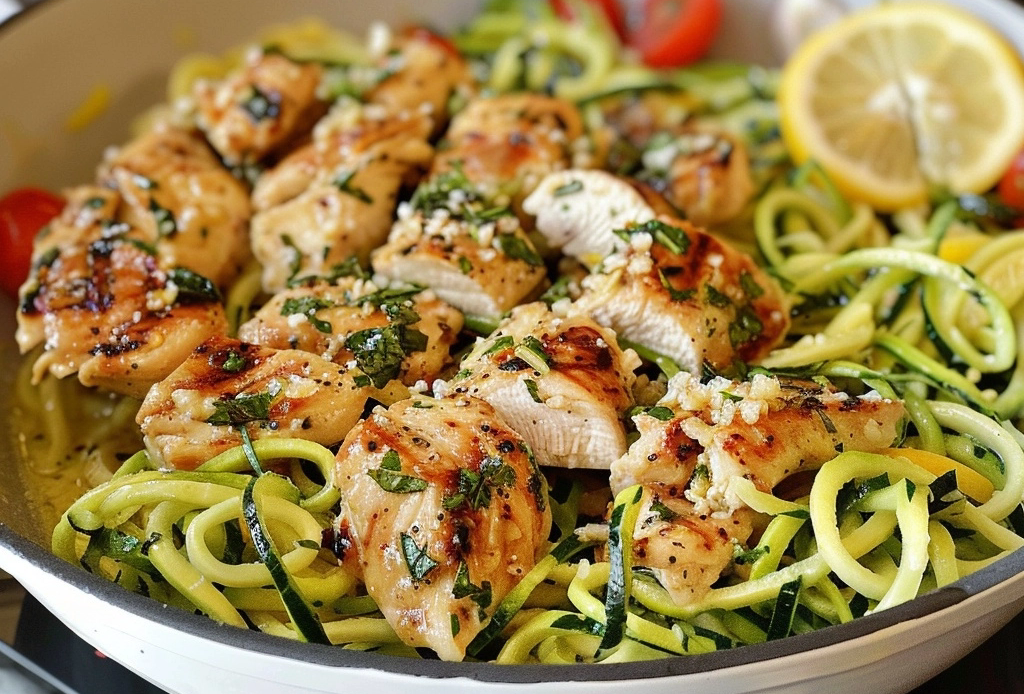 Lemon Garlic Chicken Zoodles