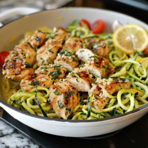 Lemon Garlic Chicken Zoodles